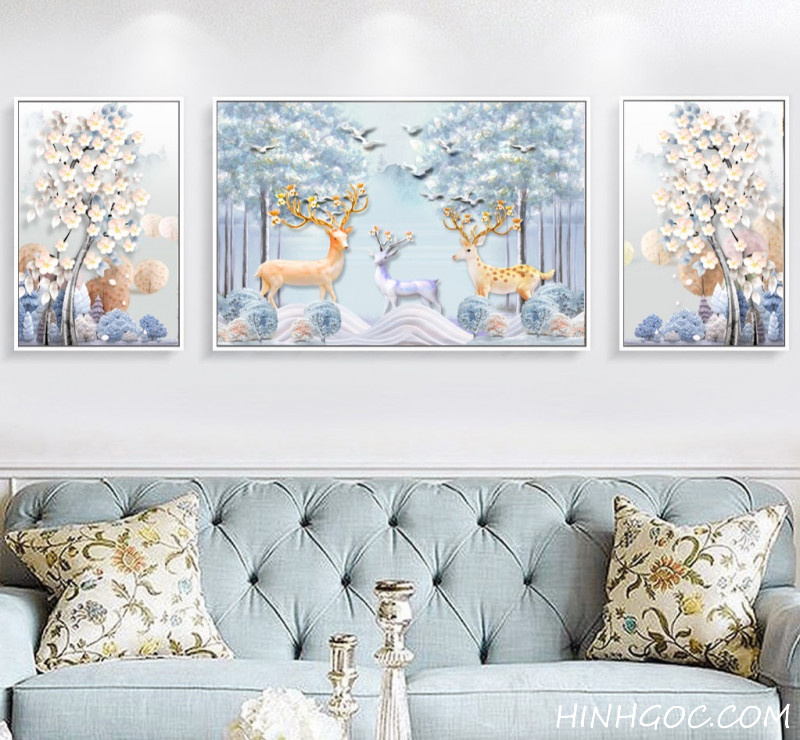 File tranh hươu nai - HG3006