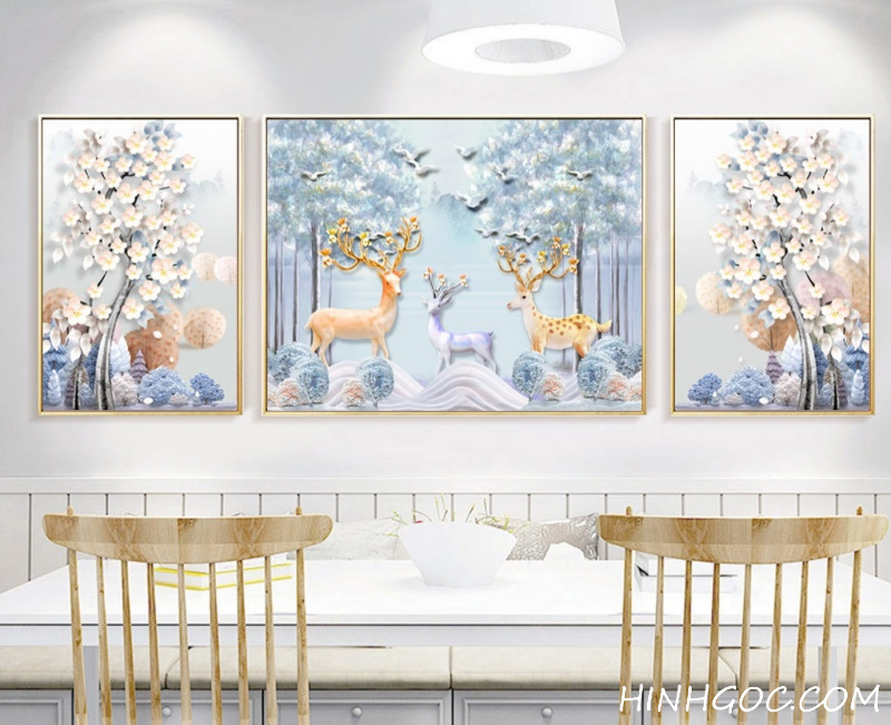 File tranh hươu nai - HG3006