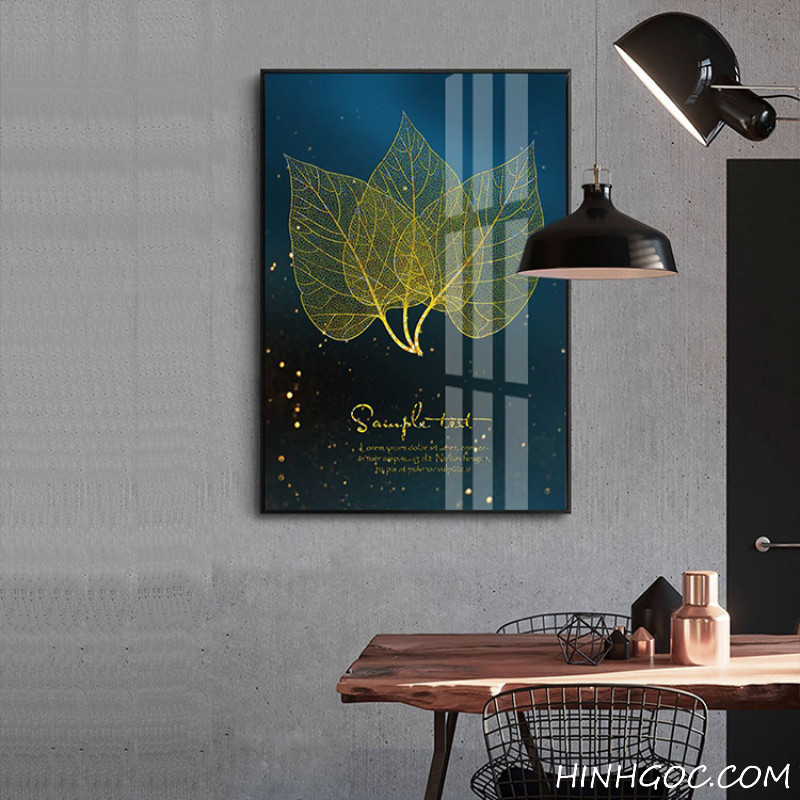 File tranh công và lá vàng hiện đại - HG1031