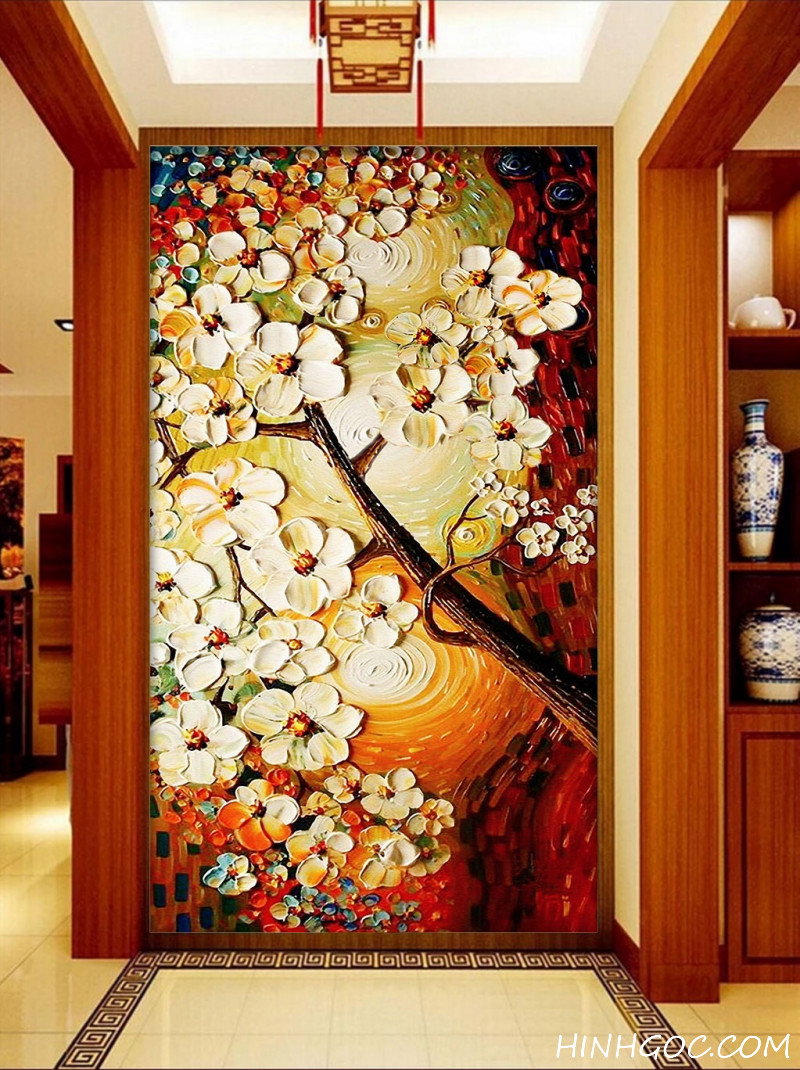 File tranh sơn dầu cây may mắn phong cách châu Âu - HG1035