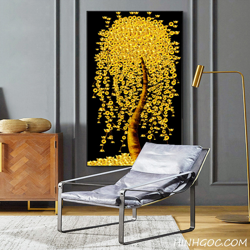 File tranh cây tiền vàng tài lộc - HG1038