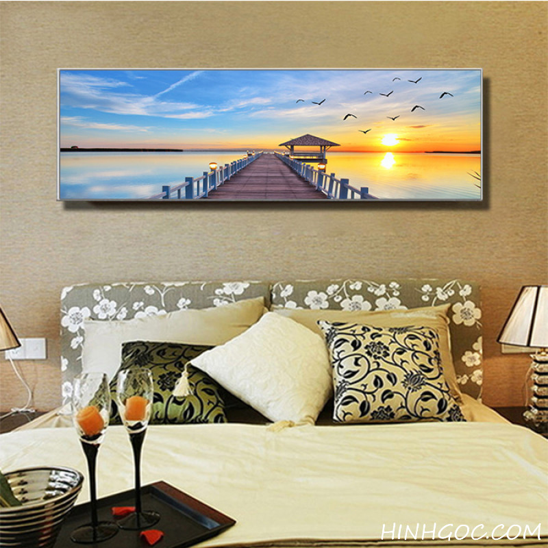 File tranh phong cảnh hoàng hôn trên biển - HG1047