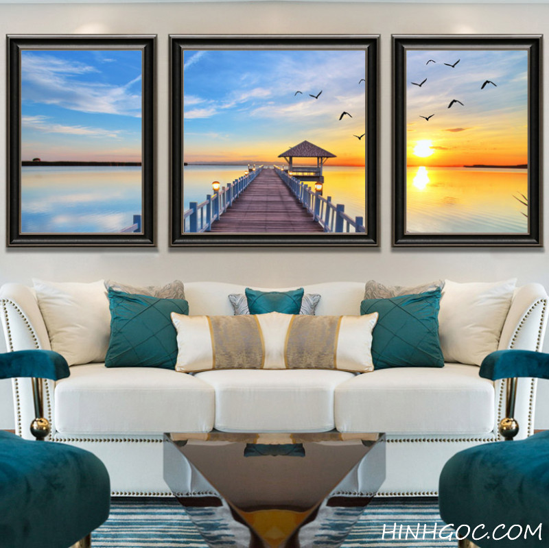 File tranh phong cảnh hoàng hôn trên biển - HG1047