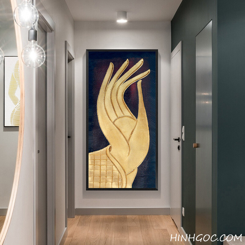 File tranh bàn tay phật và hoa sen - HG330