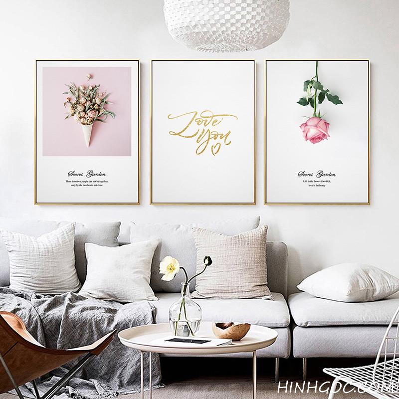 File tranh trang trí hoa hồng kết hợp - HG700