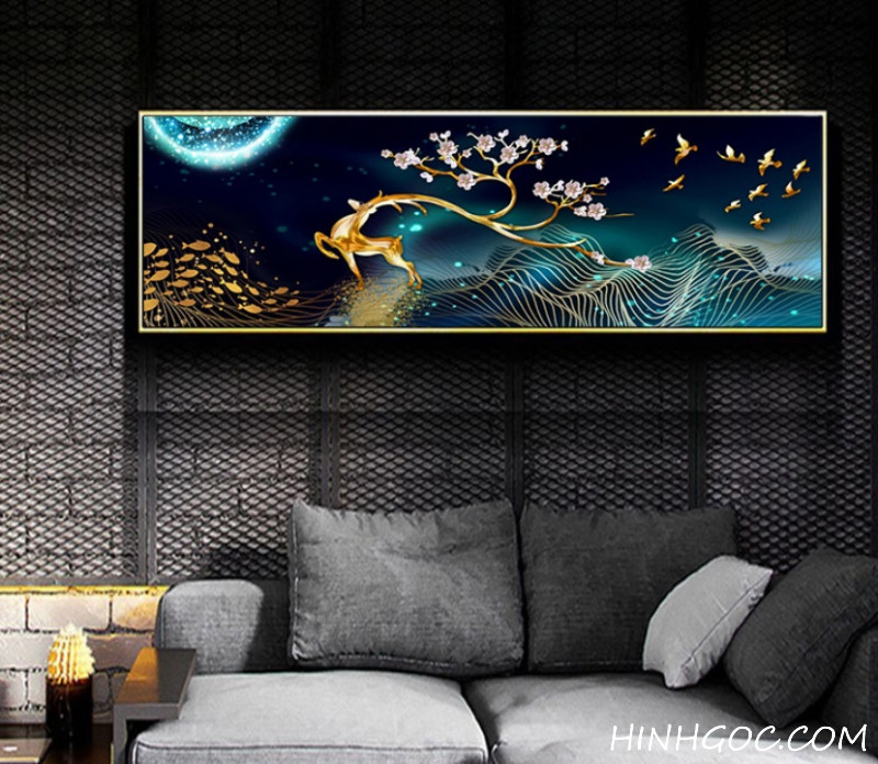 File tranh trừu tượng hiện đại hươu nai - HG1022