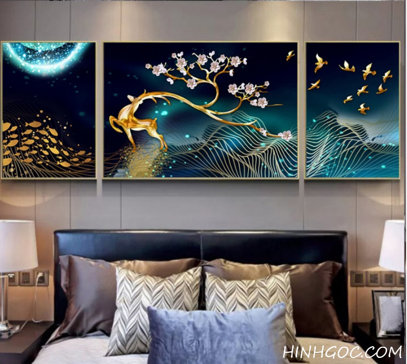 File tranh trừu tượng hiện đại hươu nai - HG1022