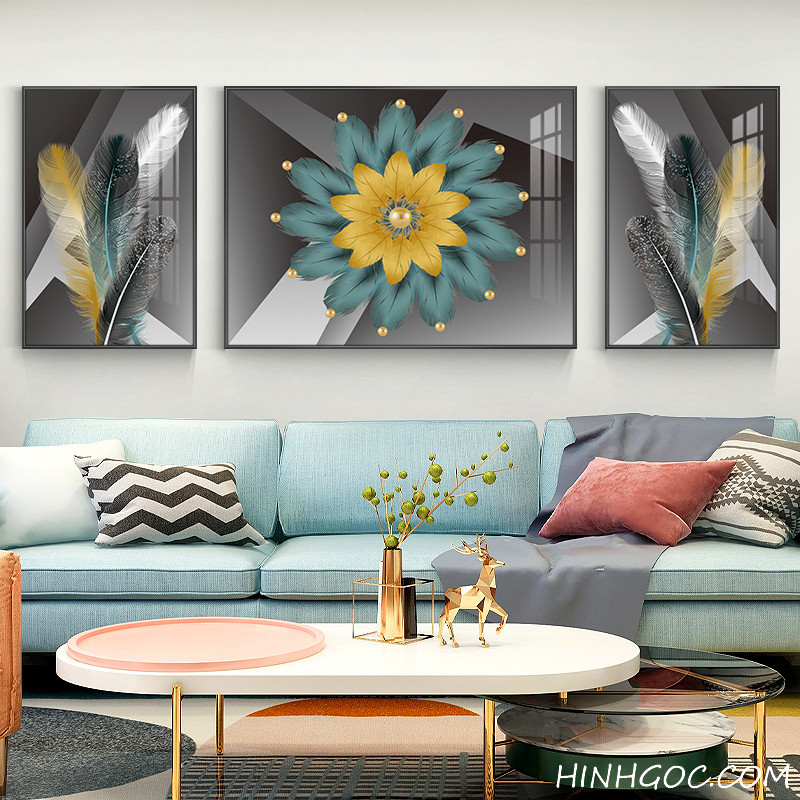 File tranh trừu tượng lông vũ - HG142