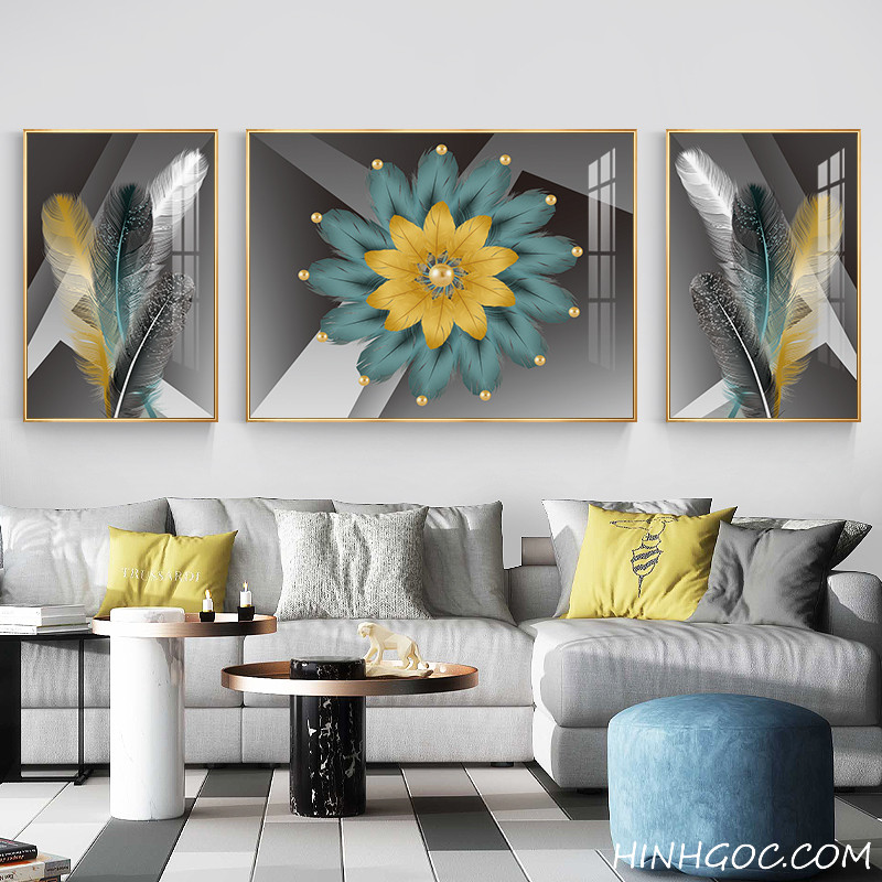 File tranh trừu tượng lông vũ - HG142