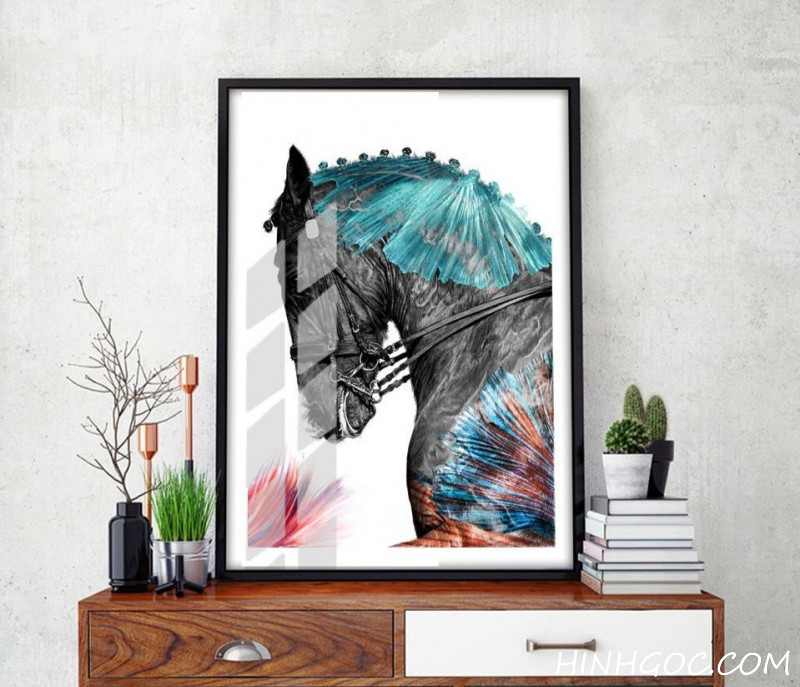 File tranh ngựa nghệ thuật - HG156