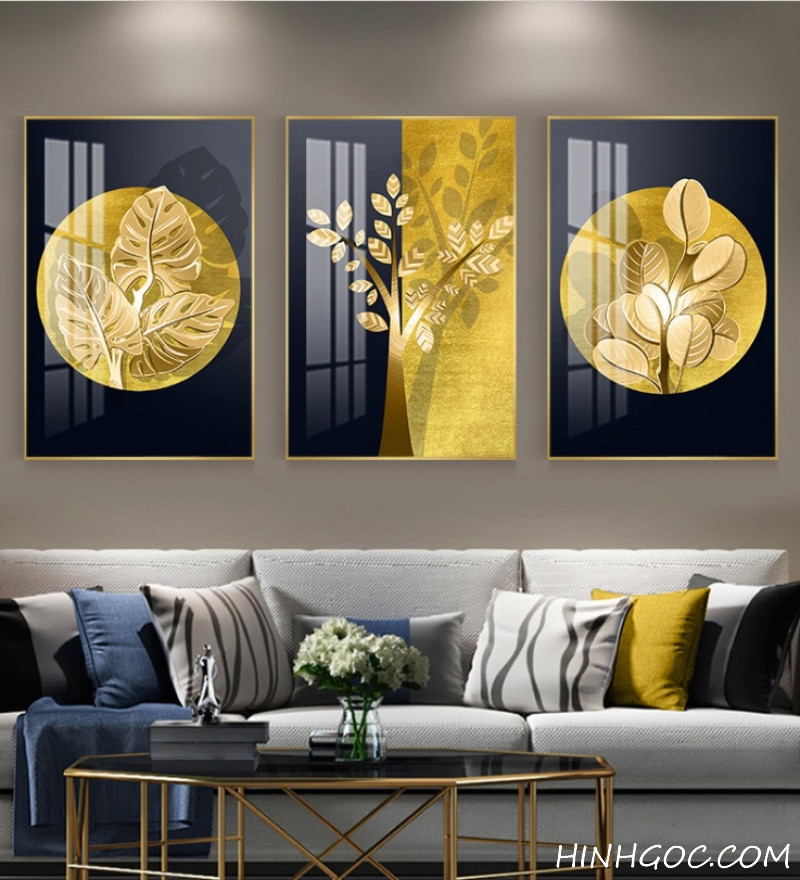 File tranh trừu tượng cây lá vàng - HG3014
