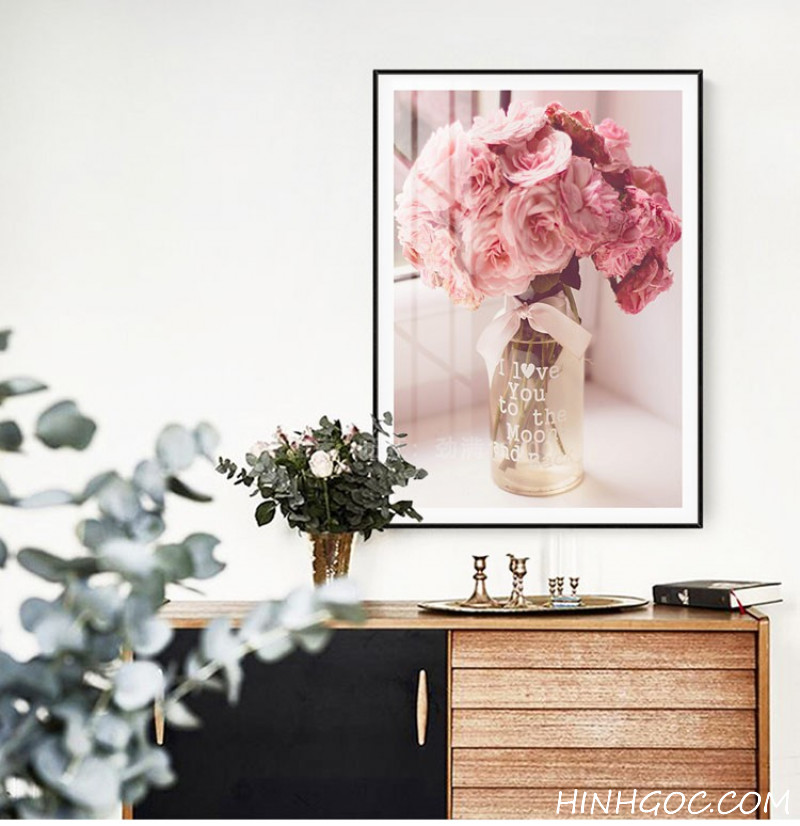 File tranh bộ 3 bức hoa hồng trang trí - HG3021