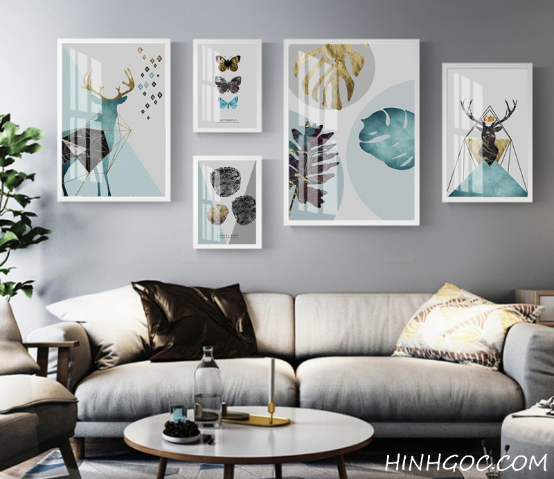 File tranh trừu tượng hiện đại hươu nai - HG517