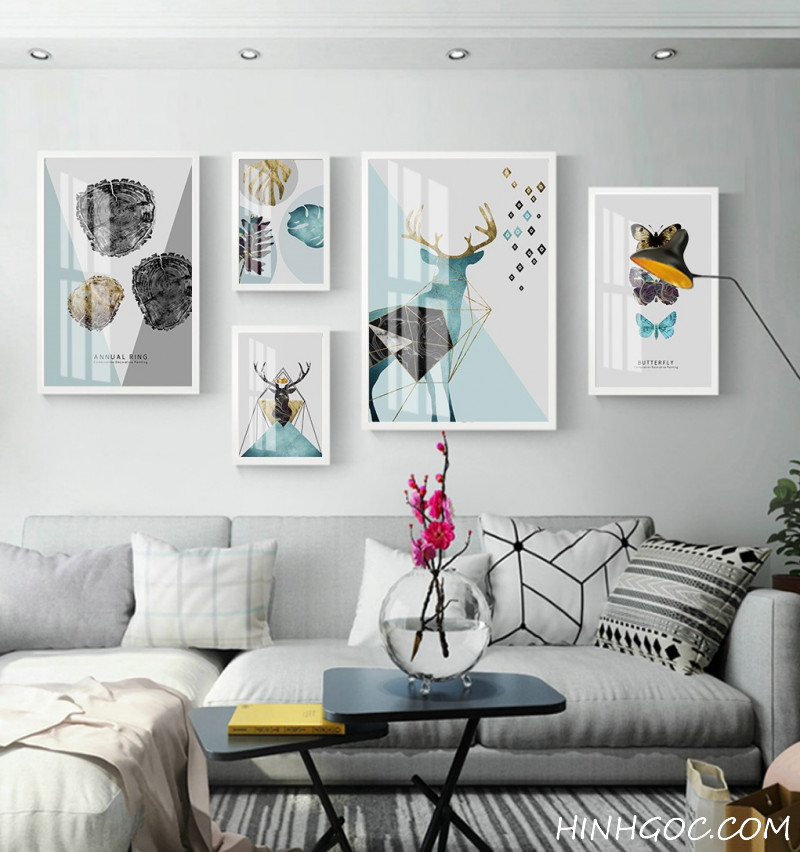 File tranh trừu tượng hiện đại hươu nai - HG517