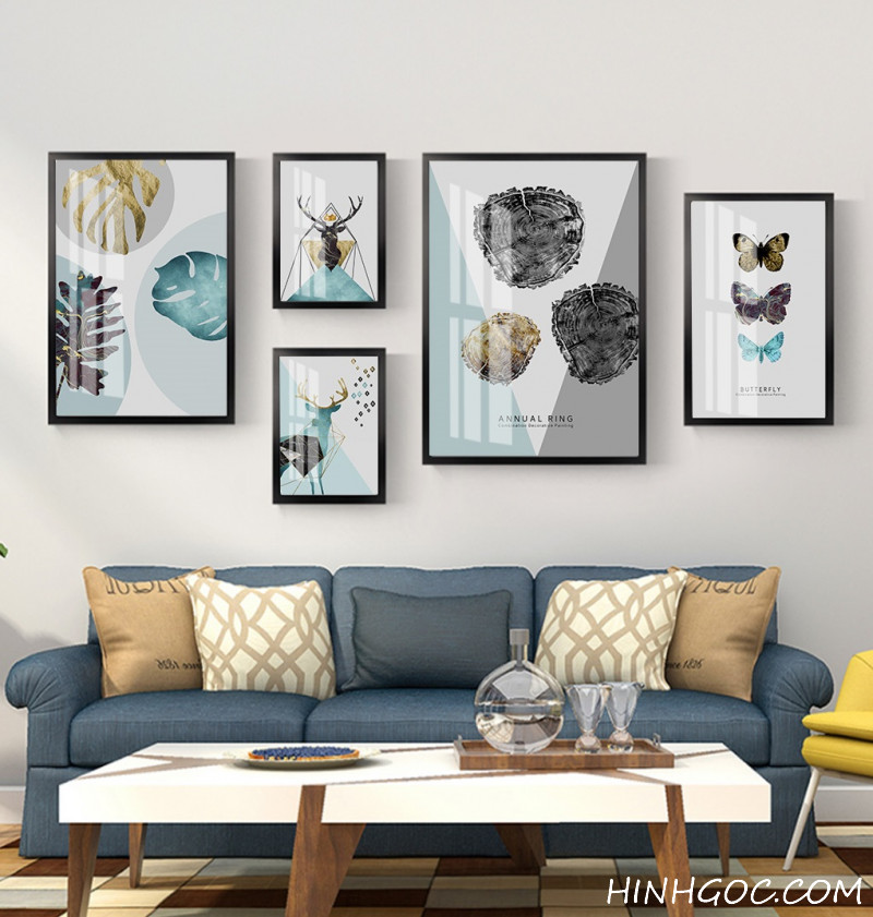 File tranh trừu tượng hiện đại hươu nai - HG517