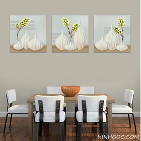 File tranh bộ lọ hoa hình củ tỏi vẽ tay - BH018