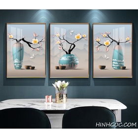 File tranh bình hoa sứ 3D - BH023