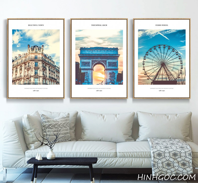File tranh 3 bức kiến trúc Bắc Âu - HG3023