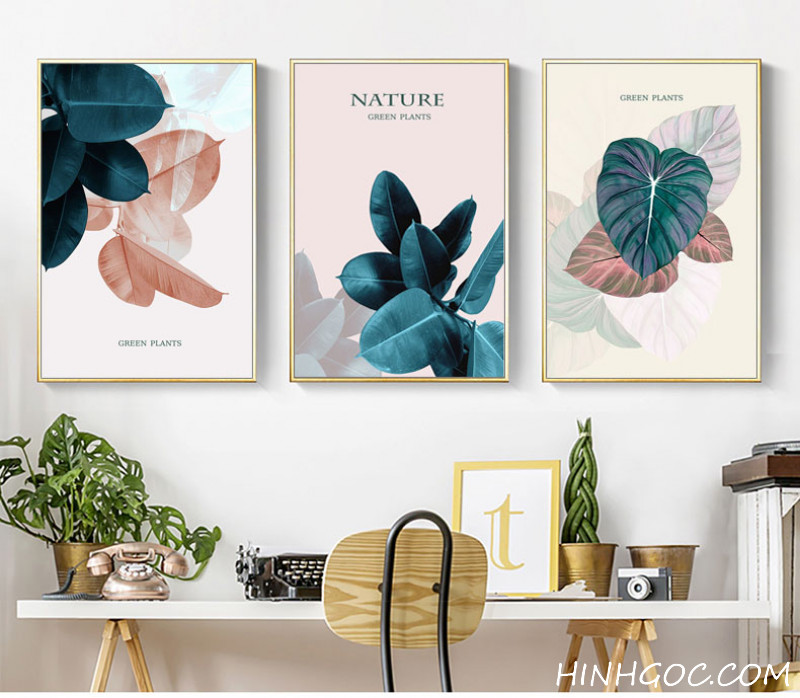 File tranh vẽ tay lá nhiệt đới - HG3027