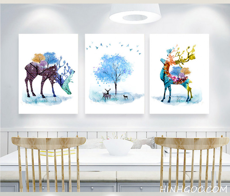 File tranh vẽ tay nghệ thuật hươu nai - HG3029