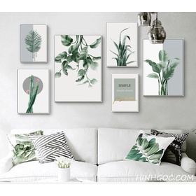 File tranh bộ 6 bức kết hợp thực vật nhiệt đới - HG600