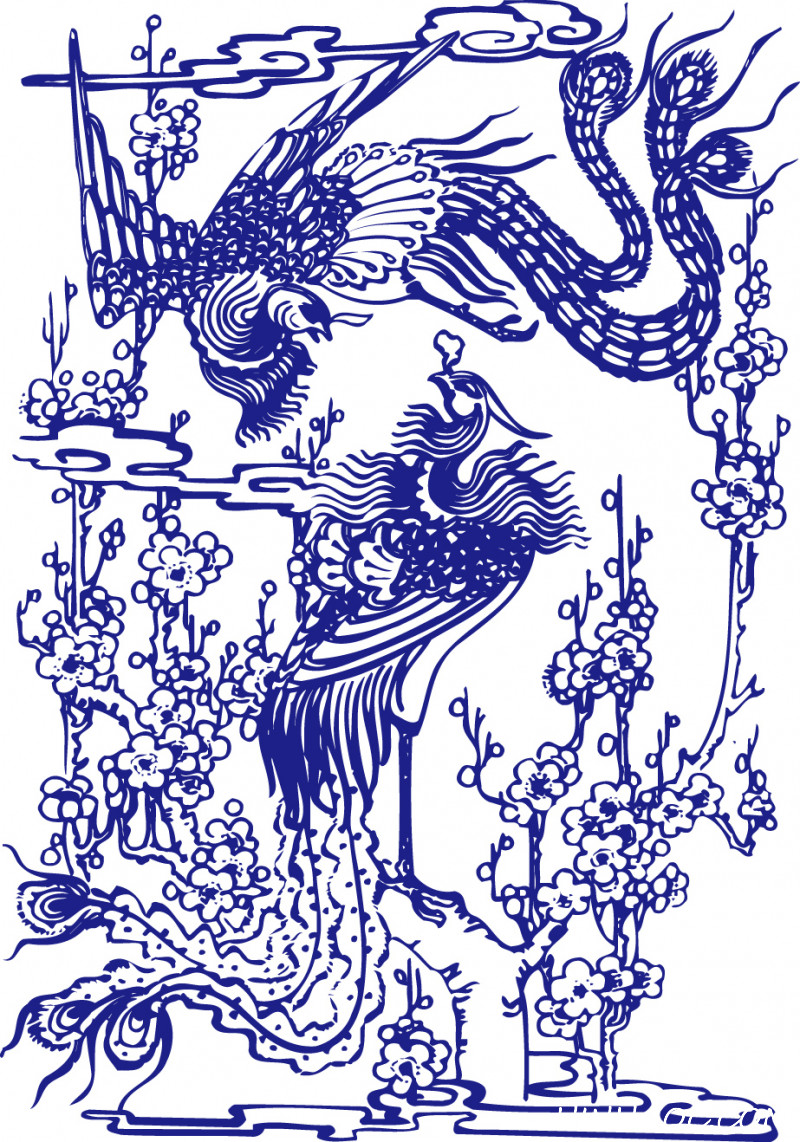 Free download 52 file vector mẫu hoa văn sứ trắng xanh truyền thống - F109