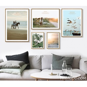 File tranh bộ 5 kết hợp phong cảnh thiên nhiên - HG526