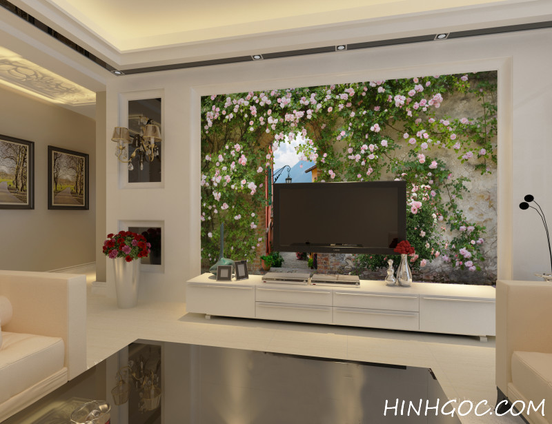 File tranh tường hoa hồng leo - DT011