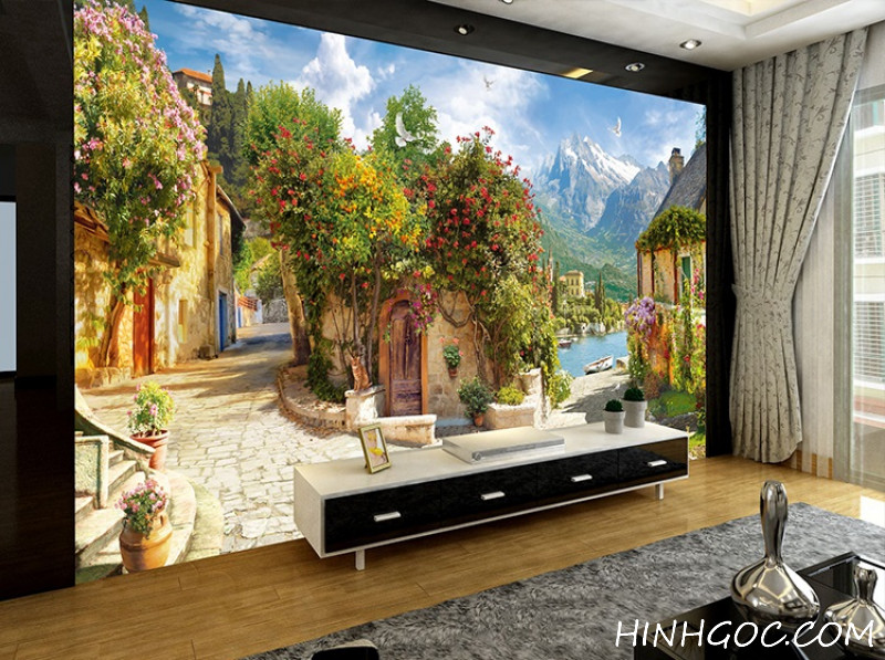File tranh tường nền phong cảnh châu Âu - DT014