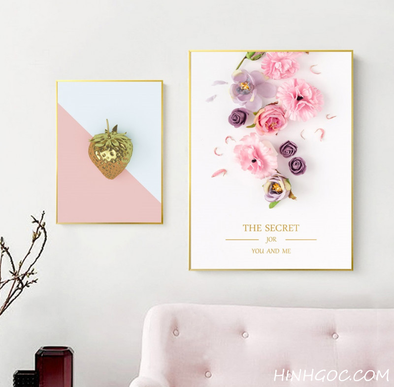 File tranh bộ 5 hoa hồng Bắc Âu nghệ thuật HG5013