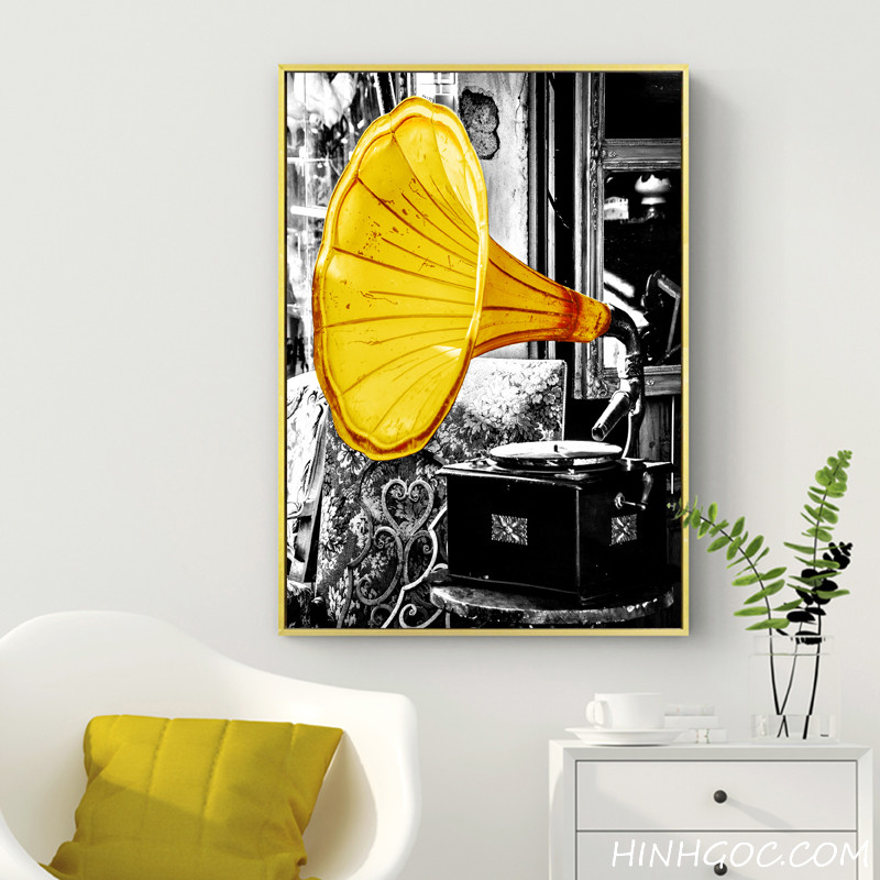 File tranh bộ 5 kết hợp tông đen vàng Bắc Âu - HG5015