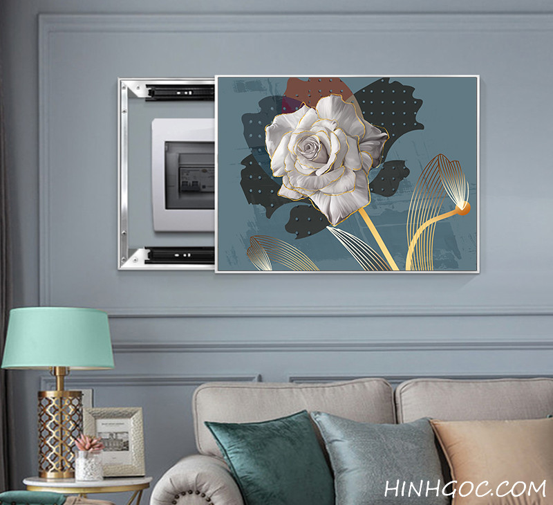 File tranh bình hoa vẽ tay hiện đại - HG361