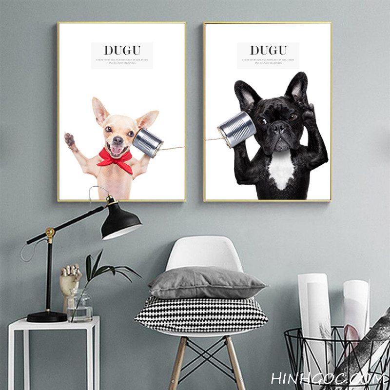 File tranh chó cún hoạt hình dễ thương - DV0002