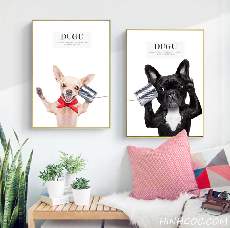 File tranh chó cún hoạt hình dễ thương - DV0002