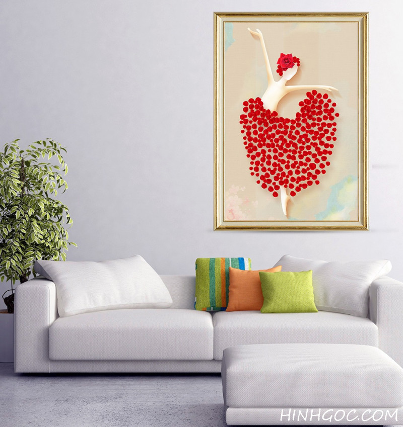 File tranh Bắc Âu nữ ba lê hoa hồng - OP16532104