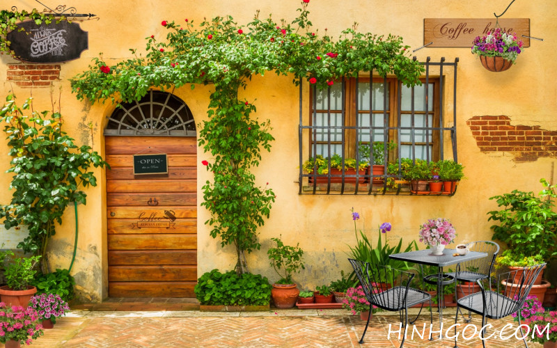 File tranh tường nền 3D trang trí quán cà phê - DT017