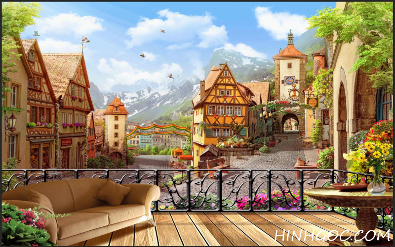 File tranh phong cảnh châu Âu cổ điển - DT018