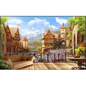 File tranh phong cảnh châu Âu cổ điển - DT018