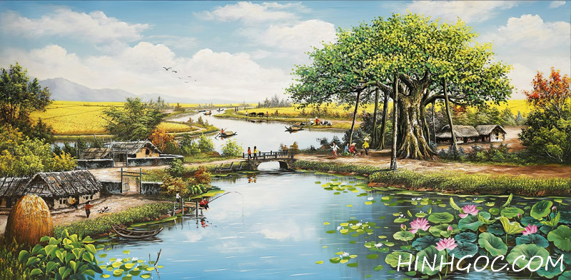 File tranh phong cảnh đồng quê - HG202