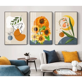 File tranh hoa hướng dương phong cách hiện đại - HG204