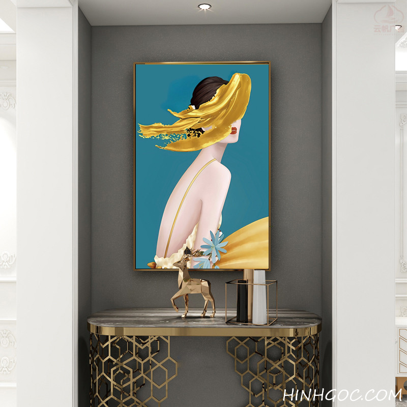 File tranh chân dung nghệ thuật cô gái vẽ tay - CD003