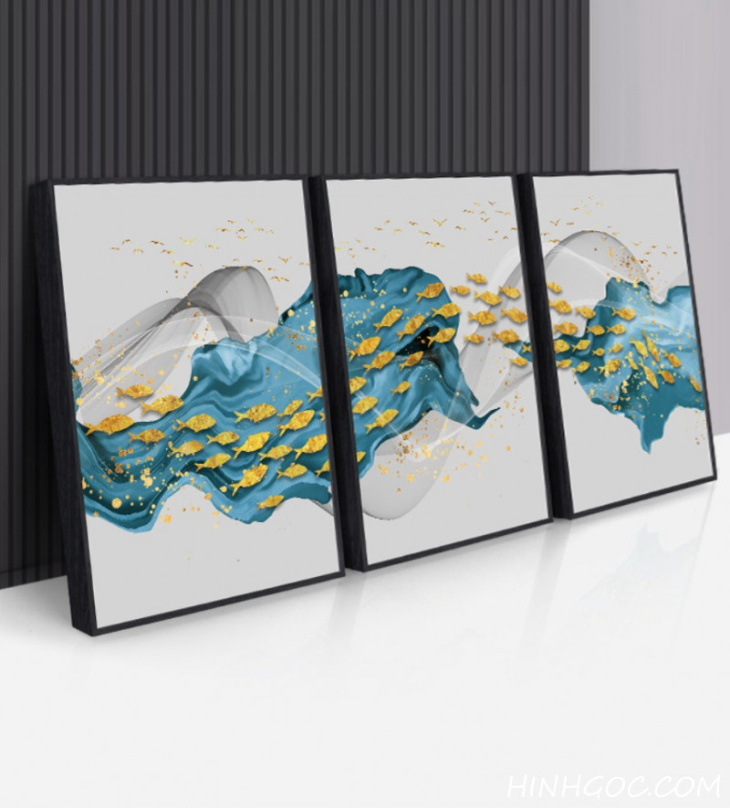 File tranh trừu tượng hiện đại dòng cá - OP23473845