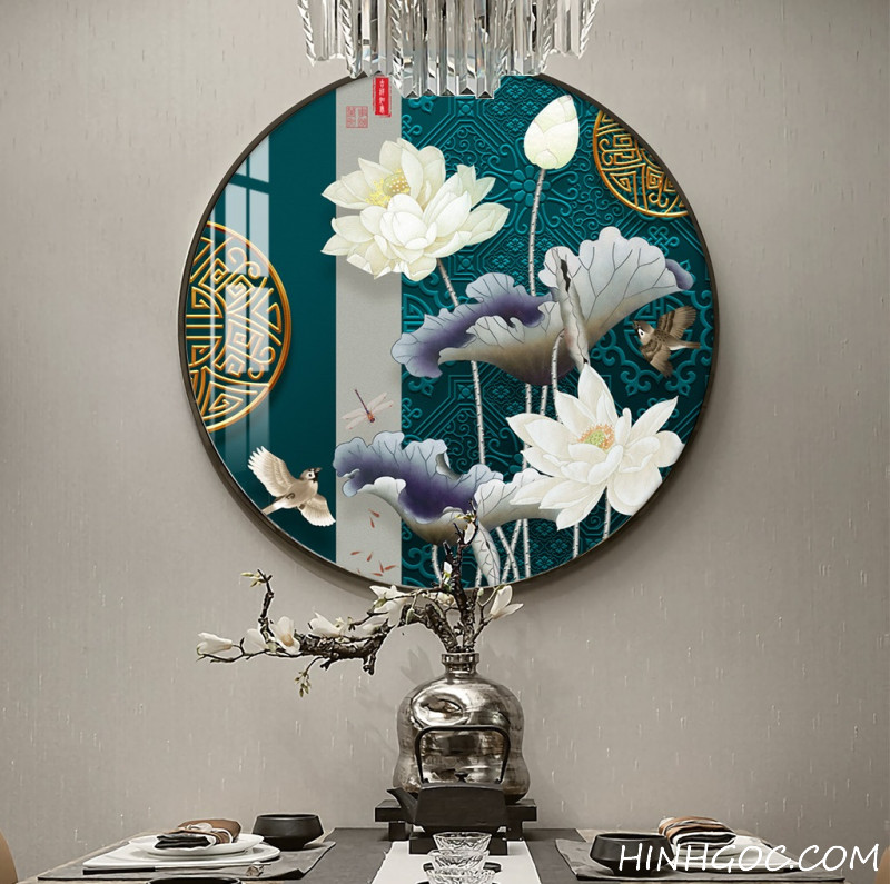 File tranh hoa sen vẽ tay 3D - OP18963926