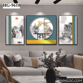 File tranh sơn thủy kết hợp hình học trừu tượng - HG-9610