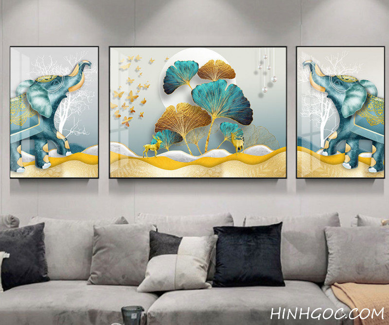 File tranh voi kết hợp lá bạch quả - HQ-015