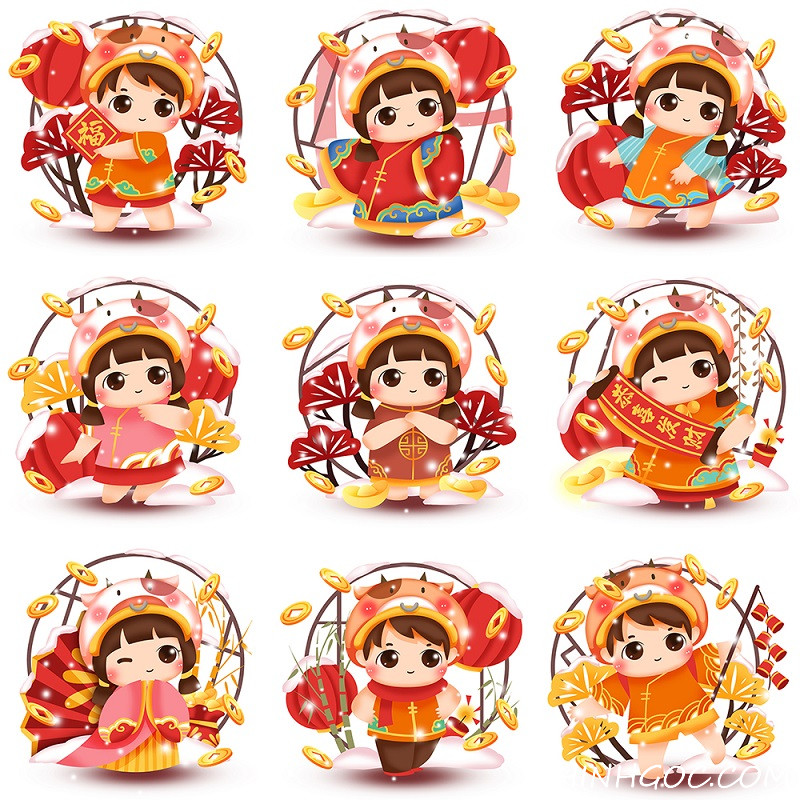 Hình ảnh Trâu hoạt hình chào năm mới Kỷ Sửu 2021 - T82108 - P4