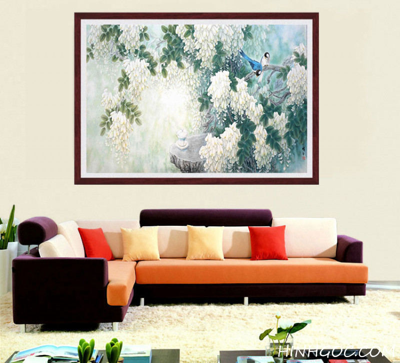 File tranh cây hoa và chim vẽ tay - OP15901065
