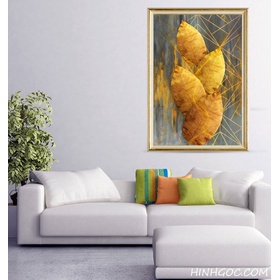 File tranh lá bồ đề vàng trừu tượng - OP23055740