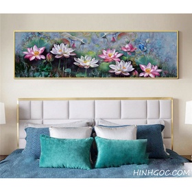 File tranh sơn dầu hồ sen - OP16773680