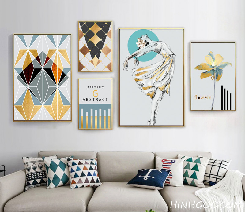 File tranh trừu tượng nghệ thuật nhiều bức kết hợp - OP21393420